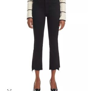 Mother Denim The Insider Crop Step Fray in Not Guilty - Black - 26